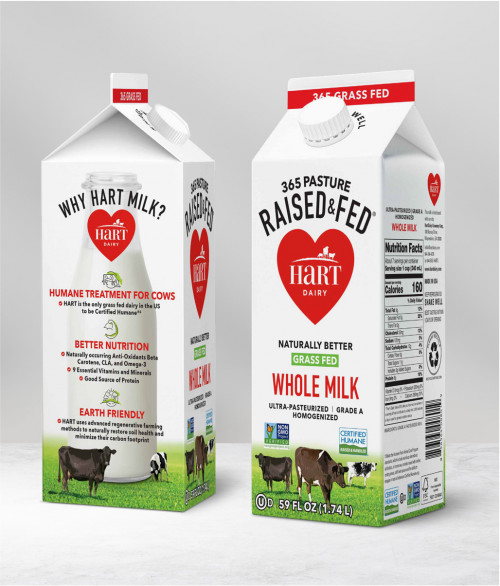 milk carton packaging design hart dairy