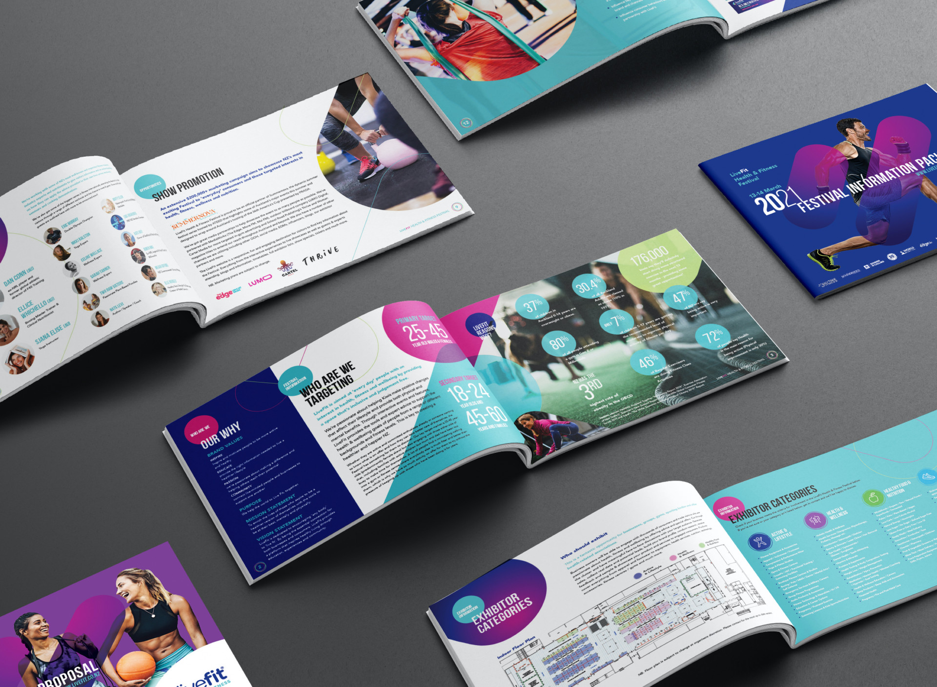 brochures livefit graphic design
