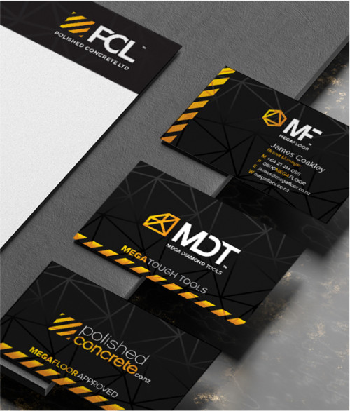 branding megafloor mdt polished concreate business cards