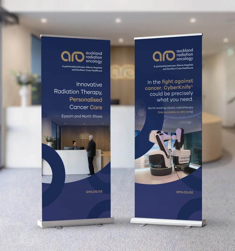 ARO pull up banner in reception