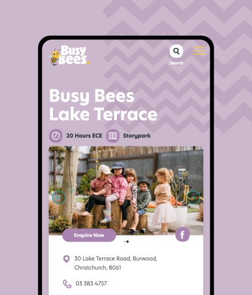 Busybees website mobile