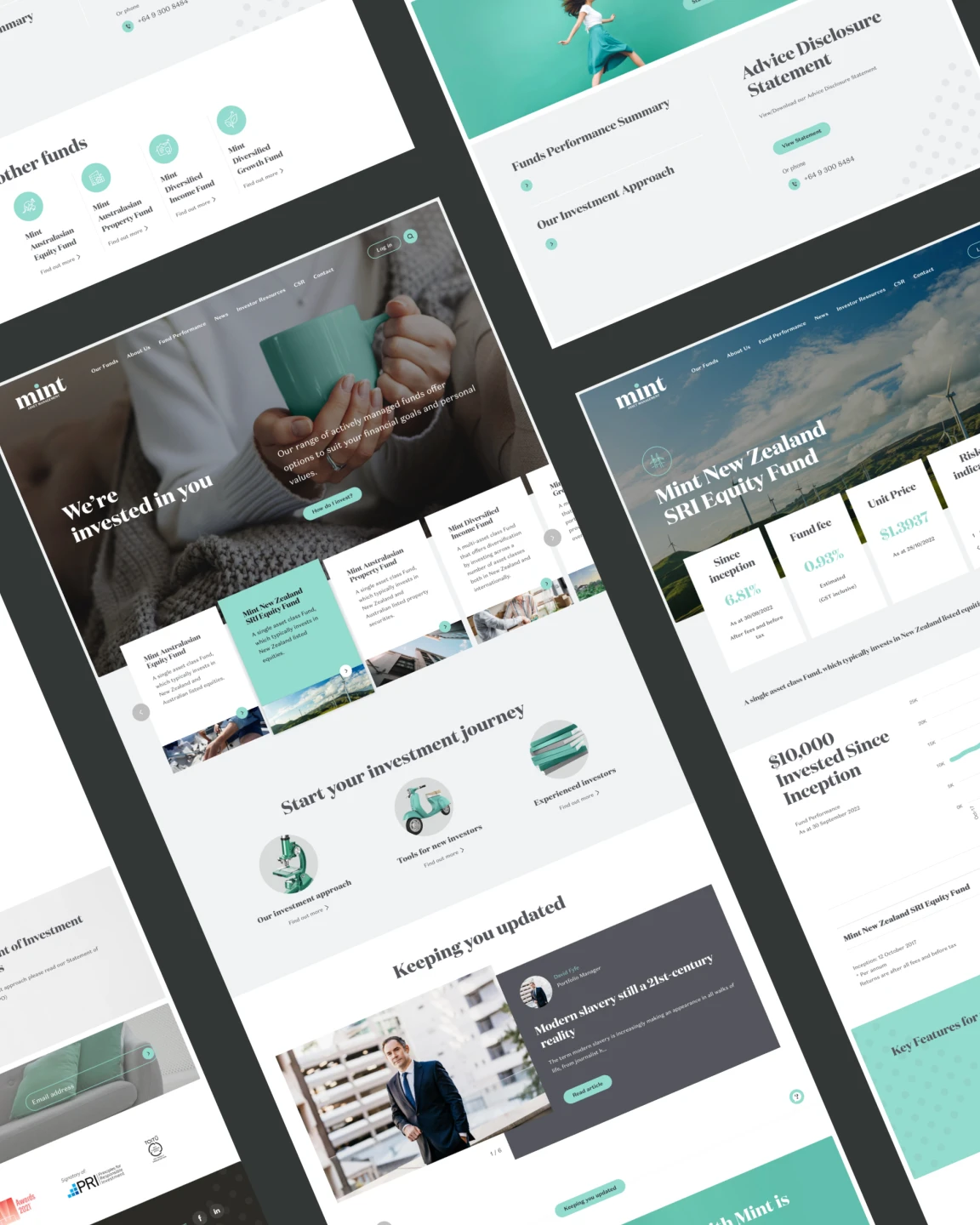 webpage mint ux ui