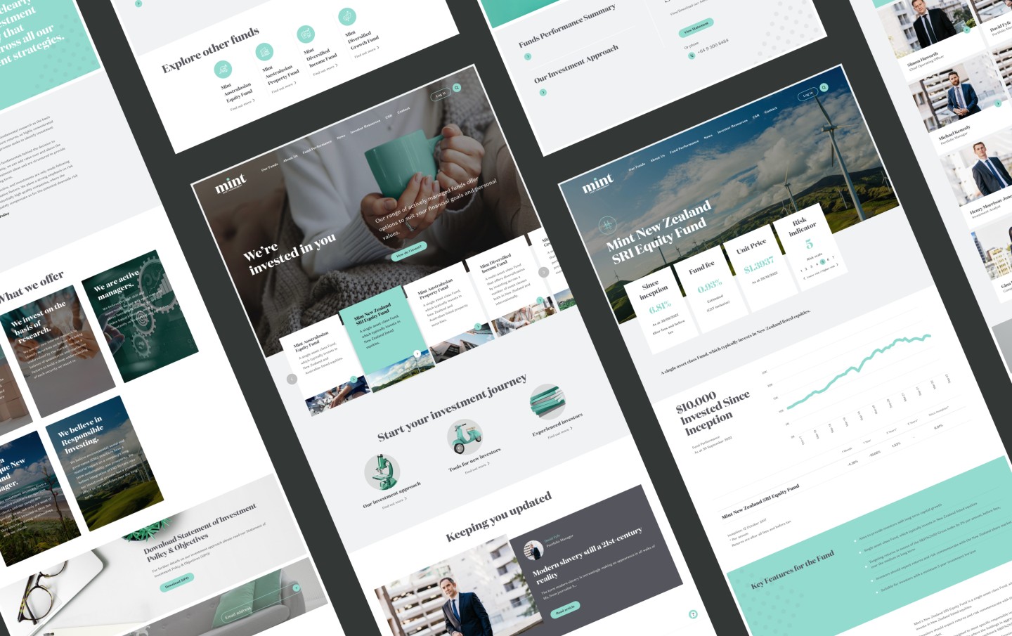 webpage mint ux ui