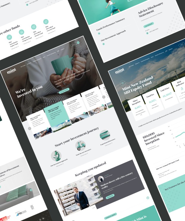 webpage mint ux ui