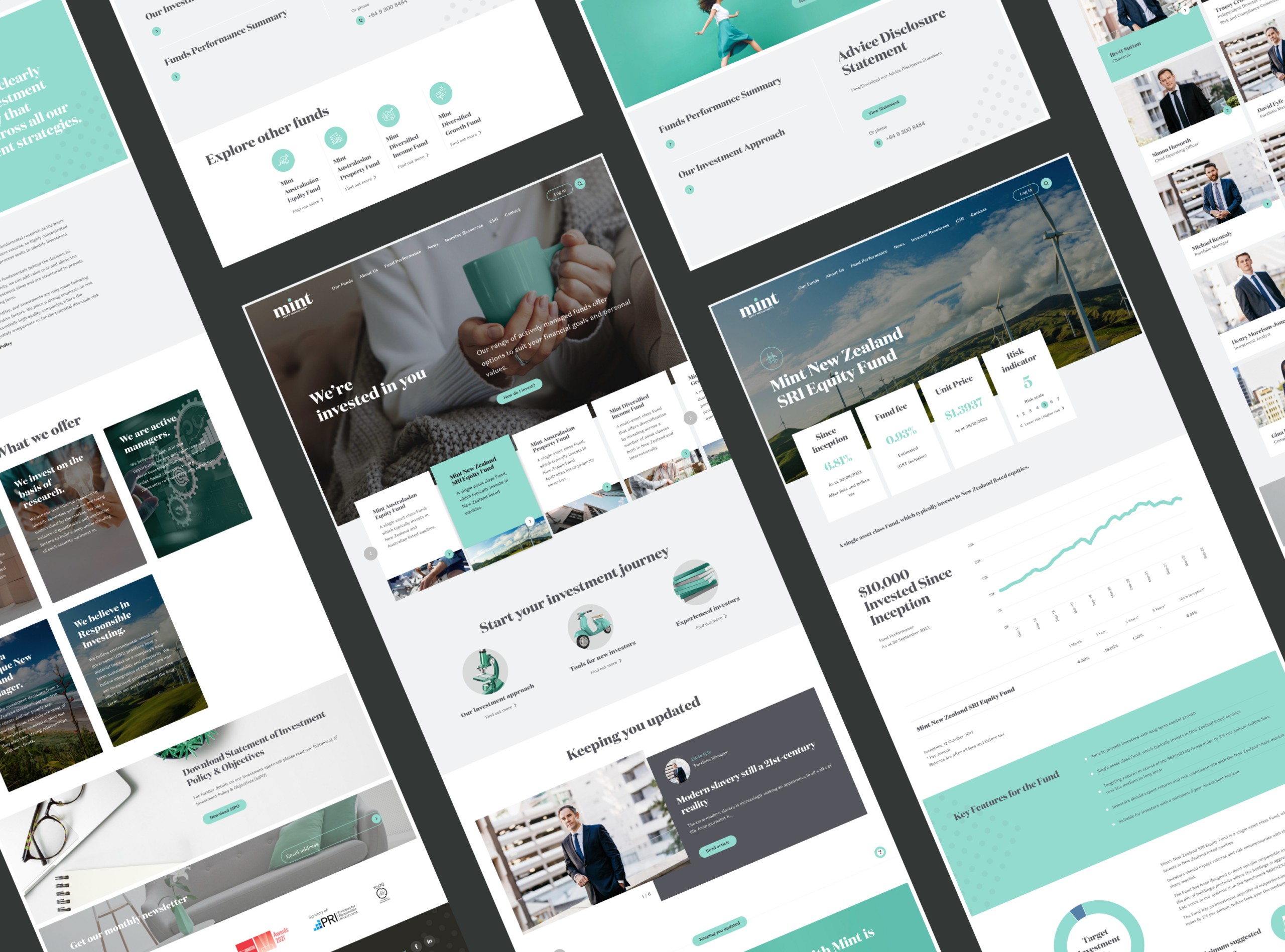 webpage mint ux ui