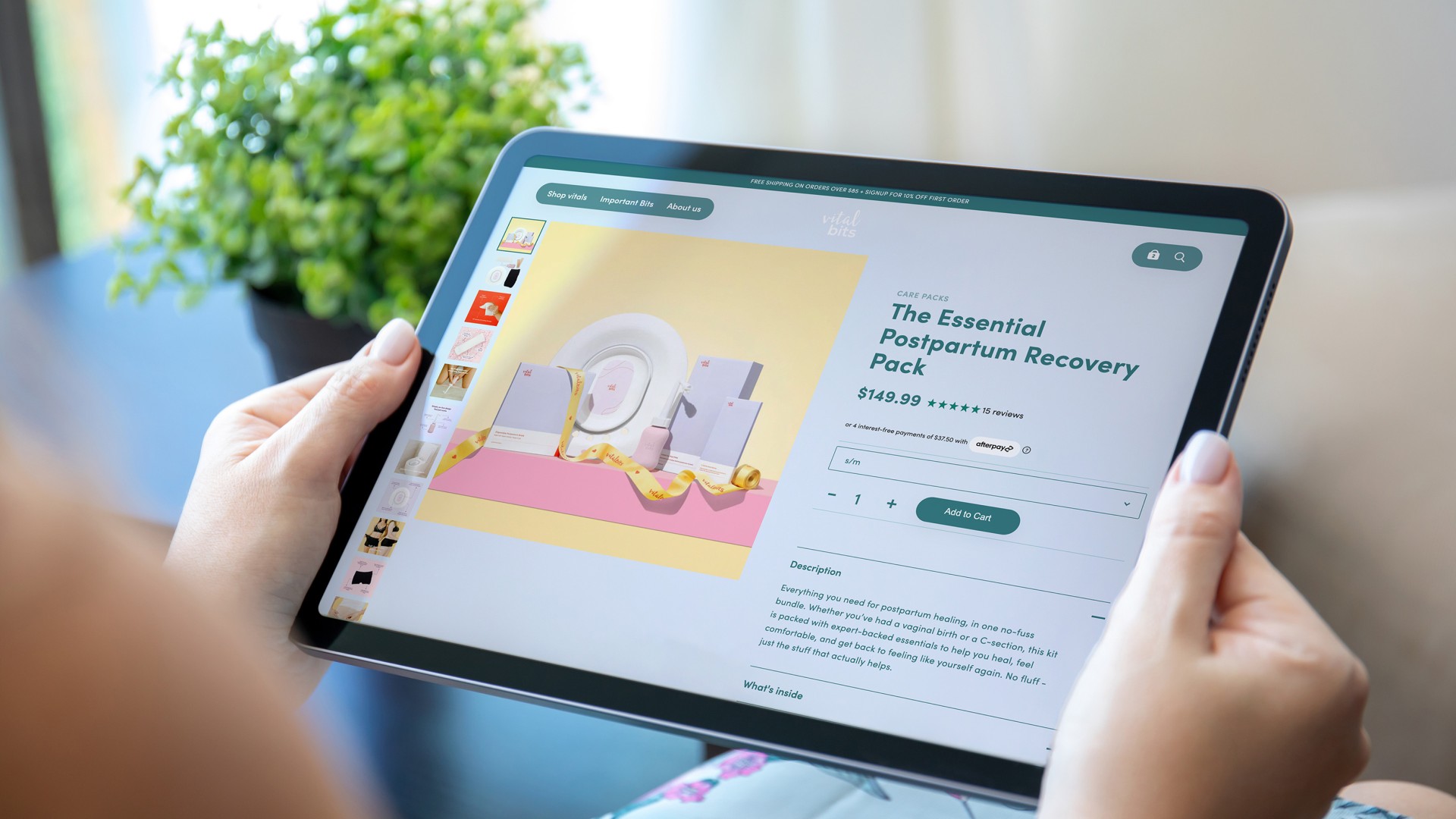 Toast Web ipad design Vitalbits product page